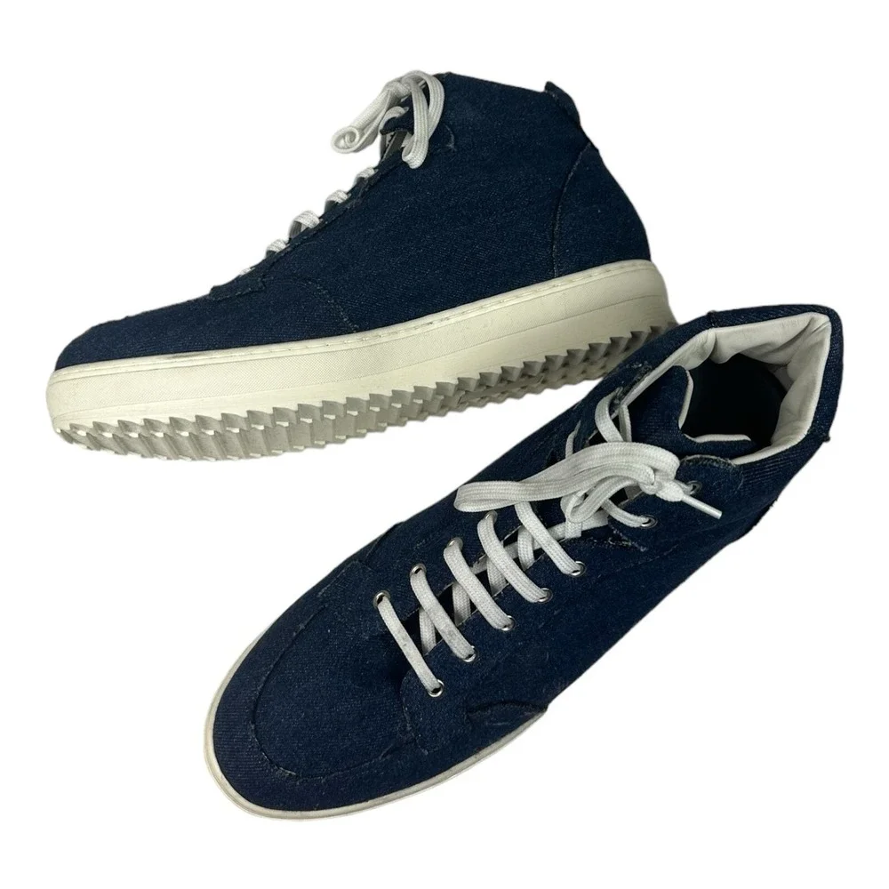 Guidomaggi Italian Elevator Height Increasing Denim High Top Mens Shoe 12 NEW